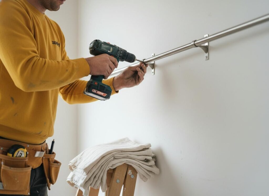 curtain pole hanging